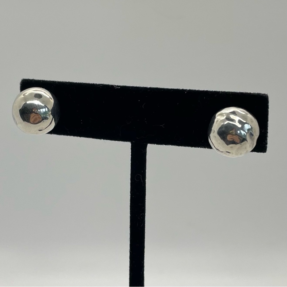 Silver Ball Stud Earrings